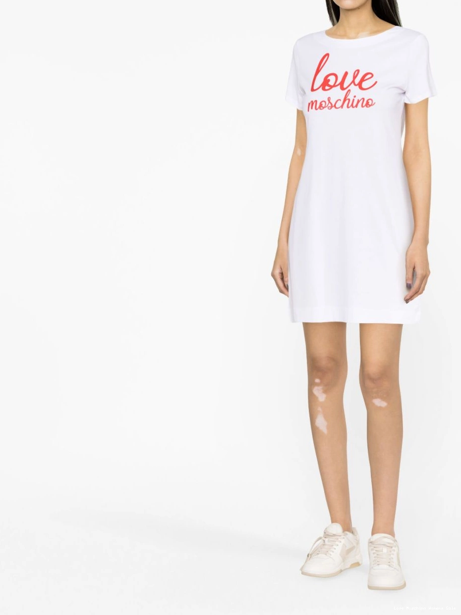 Cheap Women dress T-shirt Love cotton Moschino logo-print 0422